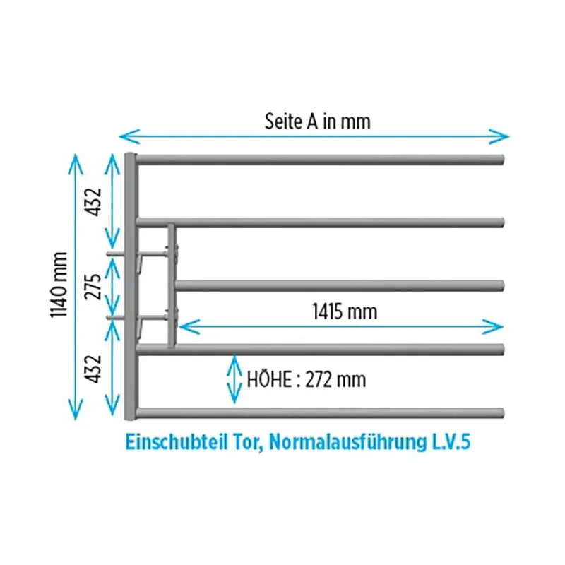 Neue Ware Einschubteil Tor L.V.5. 1,7 m für 2" Grundteil