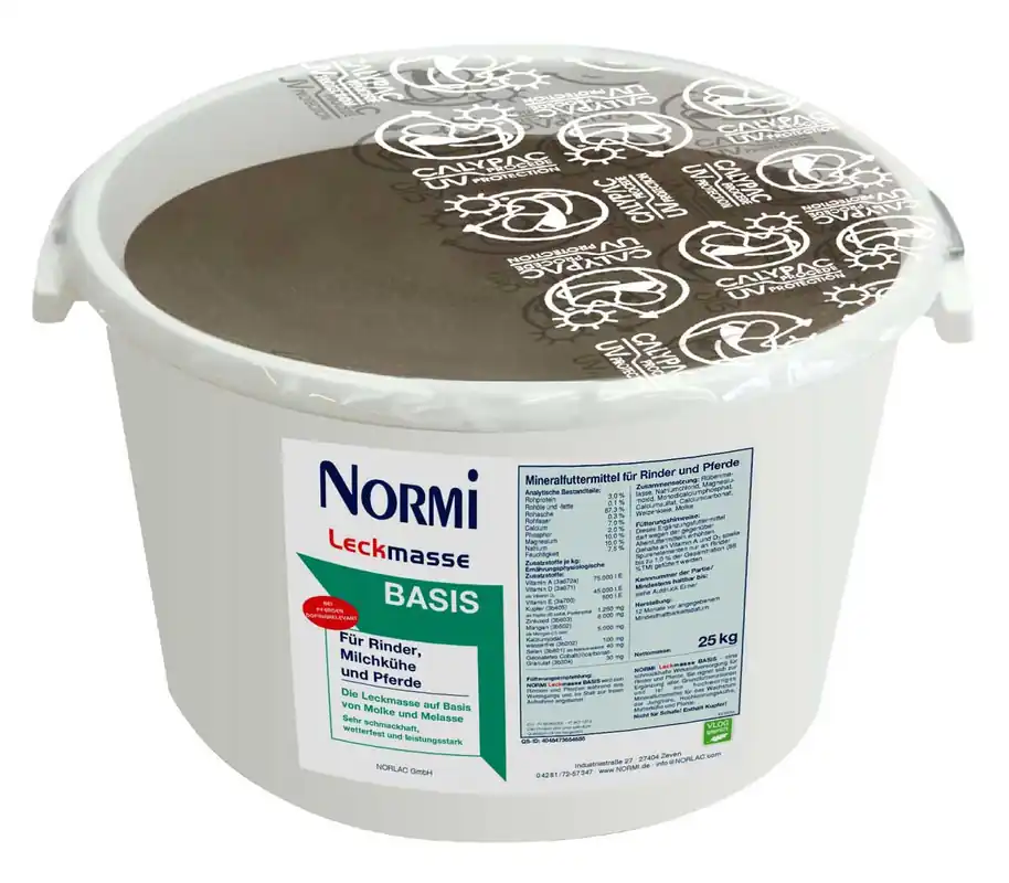 Sonderangebot NORMI® Leckmasse BASIS | 25 kg | für Rinder, Pferde und laktierende Kühe - der ALLROUNDER
