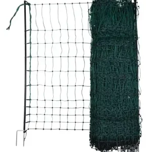 Leitendes Geflügelnetz 50 m. 106 cm Doppelspitze grün elektr. Kracherpreis