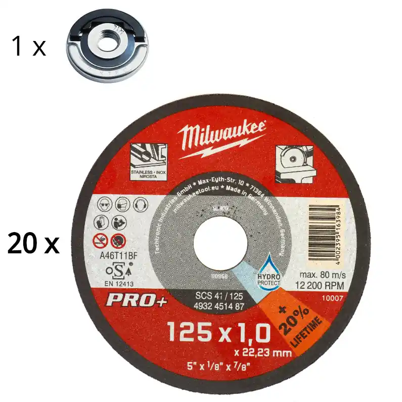20 x Trennscheiben 125x1mm + Mutter Perfect Match Set 21-tlg Saisonangebot