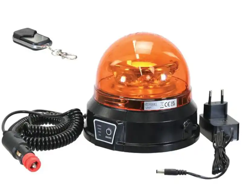 Highlight LED Rundumleuchte Akku Magnetfuß 12/24V (Gelb) 12 Stunden