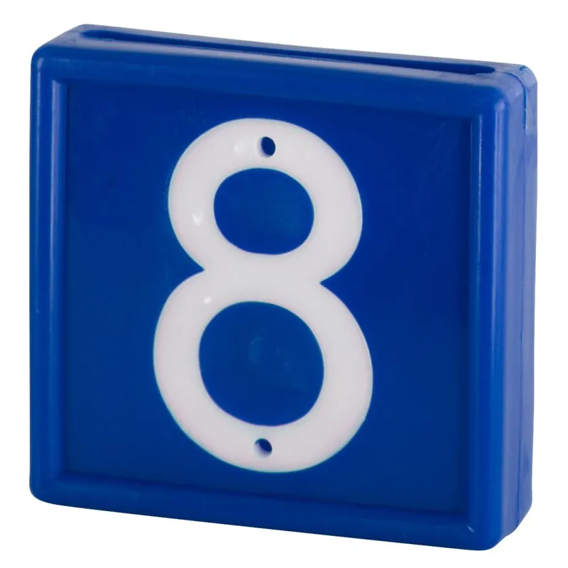 Kracherpreis Nummernblock Nr. 8 / 10 St. zum einschlaufen in Halsband bis 40 mm blau