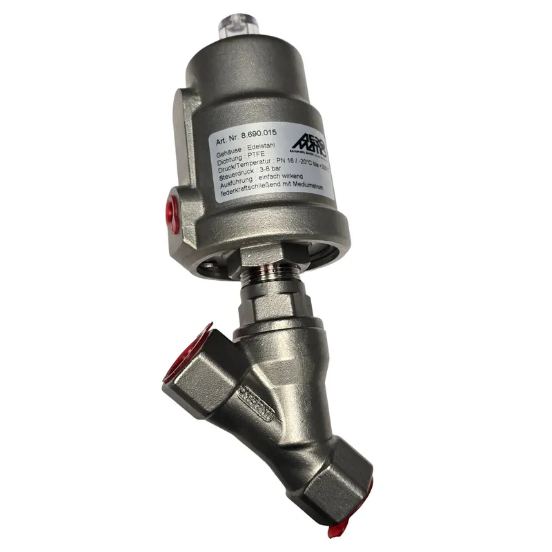 Mega-Angebot Schrägsitzventil Edelstahl Druckluft DN 15 1/2" 3–8 bar – Lemmer Fullwood