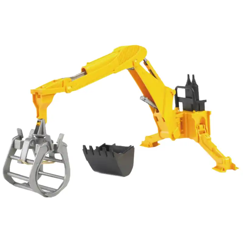 Bruder 02338 Bruder Heckbagger mit Greifer Profi Serie für Innen und Außen Bestpreis
