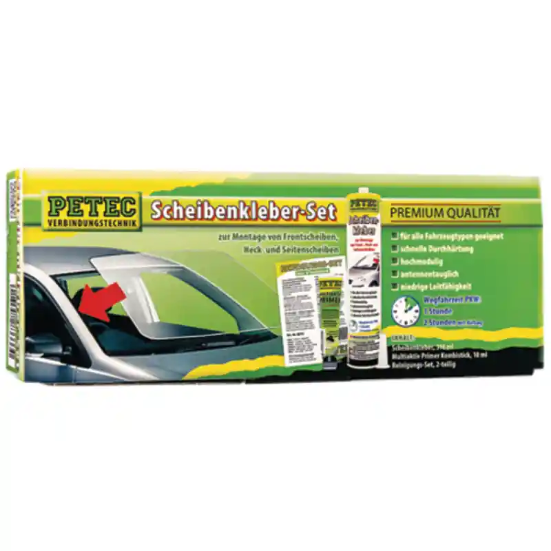 PETEC  PETEC Scheibenkleber-Set für Front- Heck- und Seitenscheiben Begrenztes Angebot