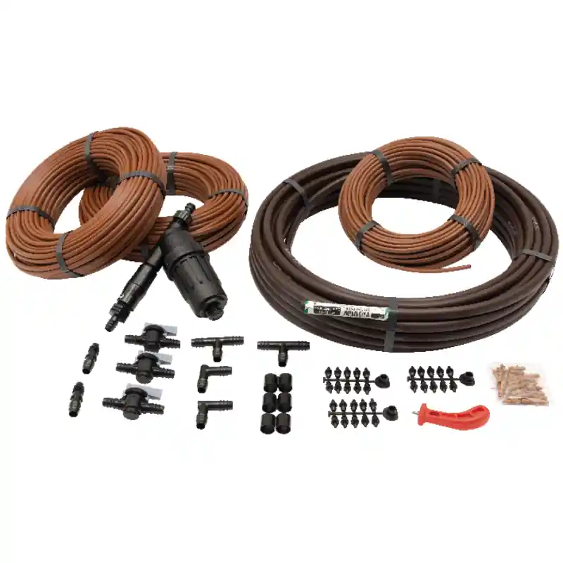 Bestpreis NETAFIM  Netafim Tröpfchenbewässerung Kleingarten Kit für 2x15m² Gemüsebeete u 30m Hecke