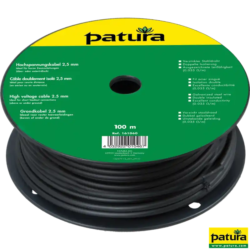 Patura Hochspannungskabel 2,5 mm 100 m Rolle Highlight