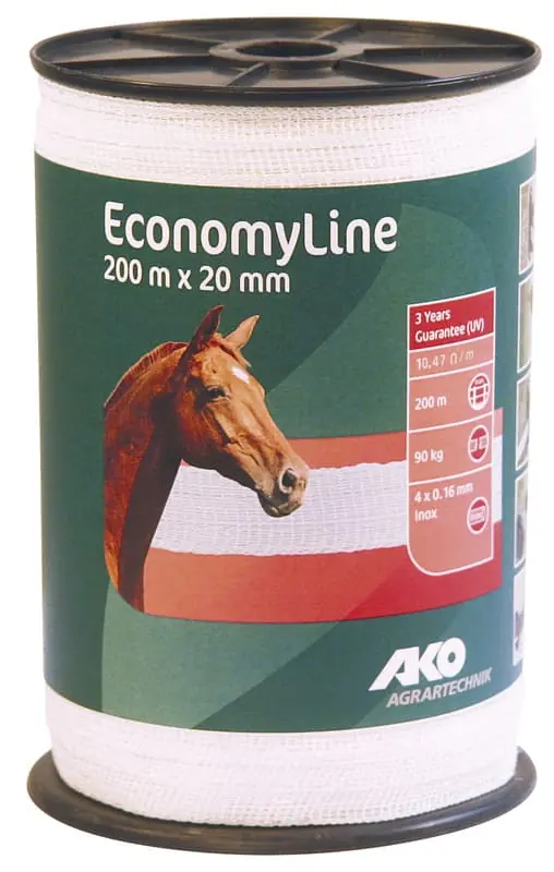 Weidezaunband Economyline,weiss - 200 m Nur Heute