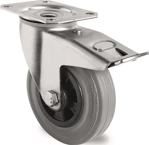 Mega-Angebot TECWERK Lenkrolle mit Totalfeststeller Rad- Durchmesser 125 mm Tragfähigkeit 100 kg