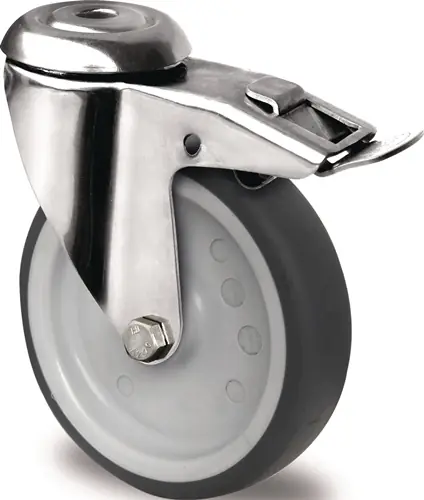 TECWERK Lenkrolle mit Totalfeststeller Rad- Durchmesser 125 mm Tragfähigkeit 100 kg Saisonangebot