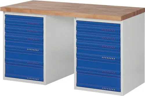 Meistverkauft PROMAT Werkbank B1500xT700xH840mm Buche 3 x 90. 1 x 120. 1 x 150. 1 x 180 mm