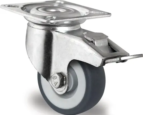 Geprüft PROMAT Lenkrolle mit Totalfeststeller Rad- Durchmesser 75 mm Tragfähigkeit 75 kg Gleitlager 70 mm