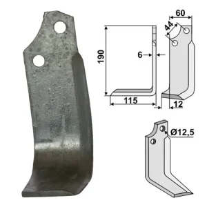 Jetzt Kaufen Industriehof® Fräsmesser links/rechts 190 x 60 x 6 mm, Bohrung 12,5 mm, für Maschio