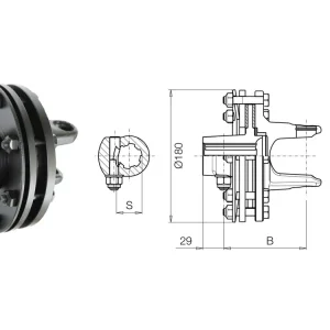 Bestpreis Bondioli & Pavesi Reibscheibenkupplung 100; Global; SFT, 1-3/8" 6, FV32/FV 34 - EinstellbaresDrehmoment
