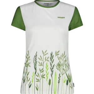 Fendt T-Shirt Damen weiß; grün Sichere Zahlung