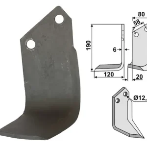 Industriehof® Fräsmesser links/rechts 190 x 80 x 6 mm, Bohrung 12,5 mm, für Sauerburger Sonderaktion