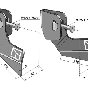 Top-Preis Industriehof® Flachhäufler links/rechts, 90 mm, für Schmotzer Hackmesser bis 200 mm