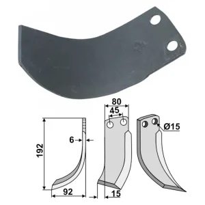 Industriehof® Fräsmesser links/rechts 192 x 80 x 6 mm, Bohrung 15 mm, für Eberhardt Billig