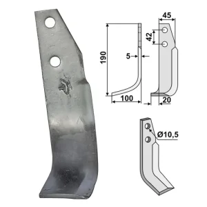 Top-Angebot Industriehof® Fräsmesser links/rechts 190 x 45 x 5 mm, Bohrung 10,5 mm, für Goldoni
