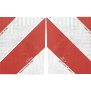 Saisonangebot Warntafel "Folie Typ 3" links/rechts 282 x 282 mm rot; weiß, einseitig beklebt, ohne Beleuchtung, Stahl, verzinkt