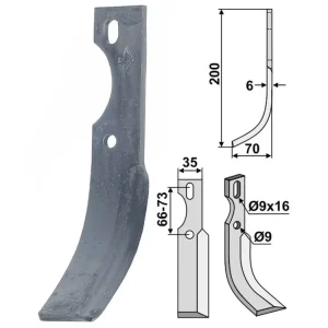 Jetzt Kaufen Industriehof® Fräsmesser links/rechts 200 x 35 x 6 mm, Bohrung 9 mm, für Diesse