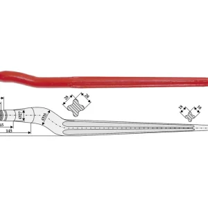 Letzte Chance Industriehof® Frontladerzinken M 20 x 1,5 AG, H 60 mm, spitz, gekröpft, für Strautmann
