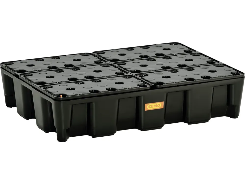 Markenprodukt Cemo Auffangwanne "HD" aus HDPE (High Density Polyethylen) schwarz mit PE-Rost
