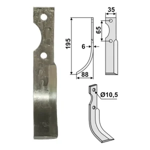 Industriehof® Fräsmesser links/rechts 195 x 35 x 6 mm, Bohrung 10,5 mm, für Ferrari Begrenztes Angebot