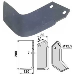 Echt Industriehof® Fräsmesser links/rechts 200 x 80 x 7 mm, Bohrung 12,5 mm, für Breviglieri