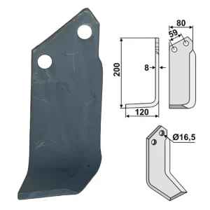 Preis Gesenkt Industriehof® Fräsmesser links/rechts 200 x 80 x 8 mm, Bohrung 16,5 mm, für Rabe