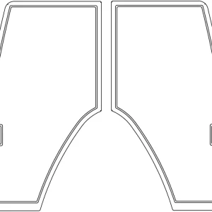 Türscheibe, grün, links/rechts, neue Ausführung, geklebt, Siebdruck für Fiat M, Ford New Holland TL, TM, TS, 6000, 7000, 8000 Abverkauf
