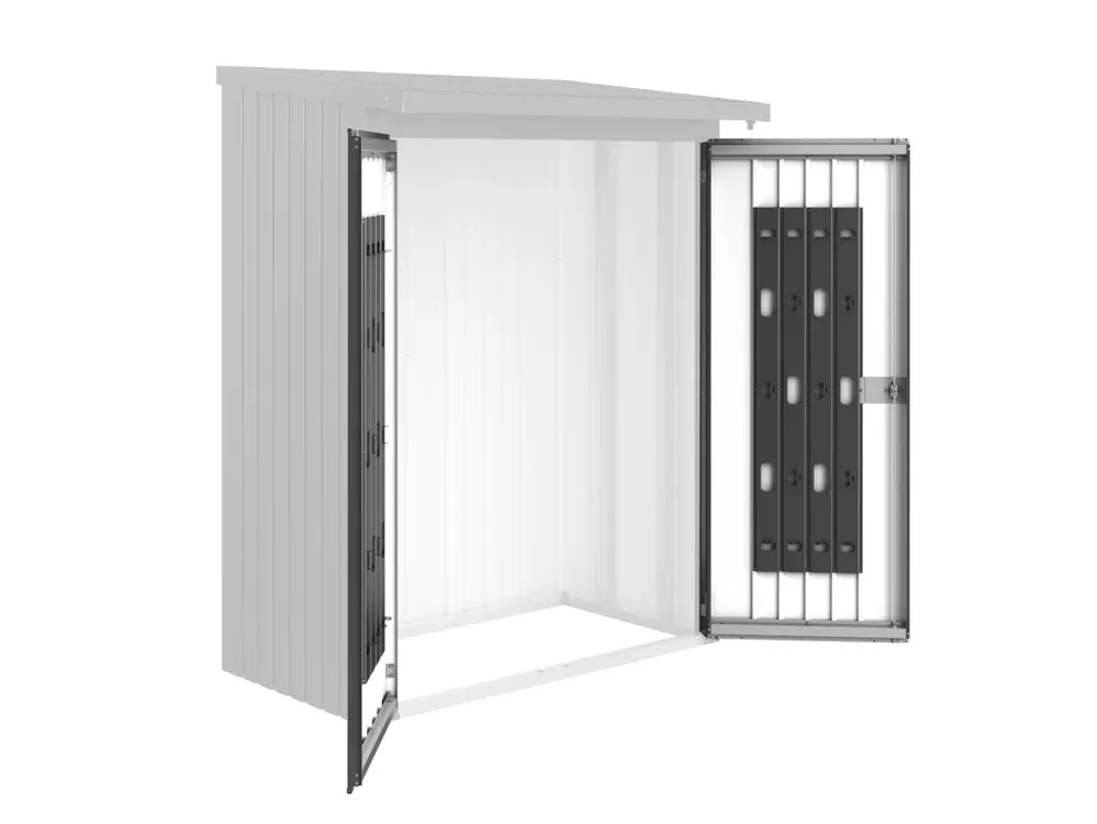 Top-Seller Biohort Türpaket für Brennholz Unterstand Woodstock dunkelgrau; metallic Metalltüren