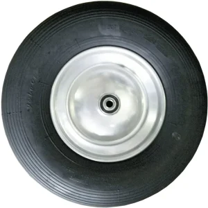 Knochenmuß Komplettrad 400x100, 4.80/4.00 - 8 Rille, Felge Stahlblech, silber lackiert Schneller Versand