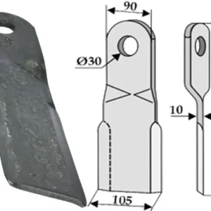 Industriehof® Mulchmesser links/rechts, 390 x 90/105 x 10 mm, Bohrung 30 mm für Bams Neue Ware