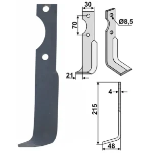 Solange Der Vorrat Reicht Industriehof® Fräsmesser links/rechts 215 x 48 x 4 mm, Bohrung 8,5 mm, für Agria