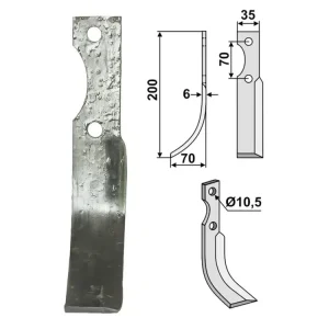 Kracherpreis Industriehof® Fräsmesser links/rechts 200 x 35 x 6 mm, Bohrung 10,5 mm, für S.E.P.