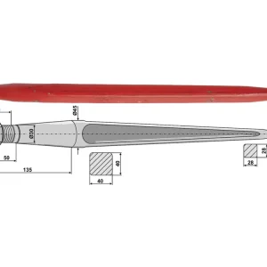 Online Kaufen Industriehof® Frontladerzinken, M 28 x 1,5 AG, spitz, gerade, für Kverneland, Redrock, Schäffer, Van Lengerich