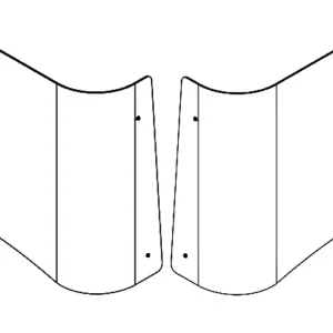 Geprüft Eckscheibe grün, links/rechts, für John Deere 5000, 6000