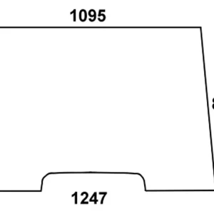 Frontscheibe klar, Ausschnitthöhe 95 mm, für Traktor Massey Ferguson 300 Neue Kollektion