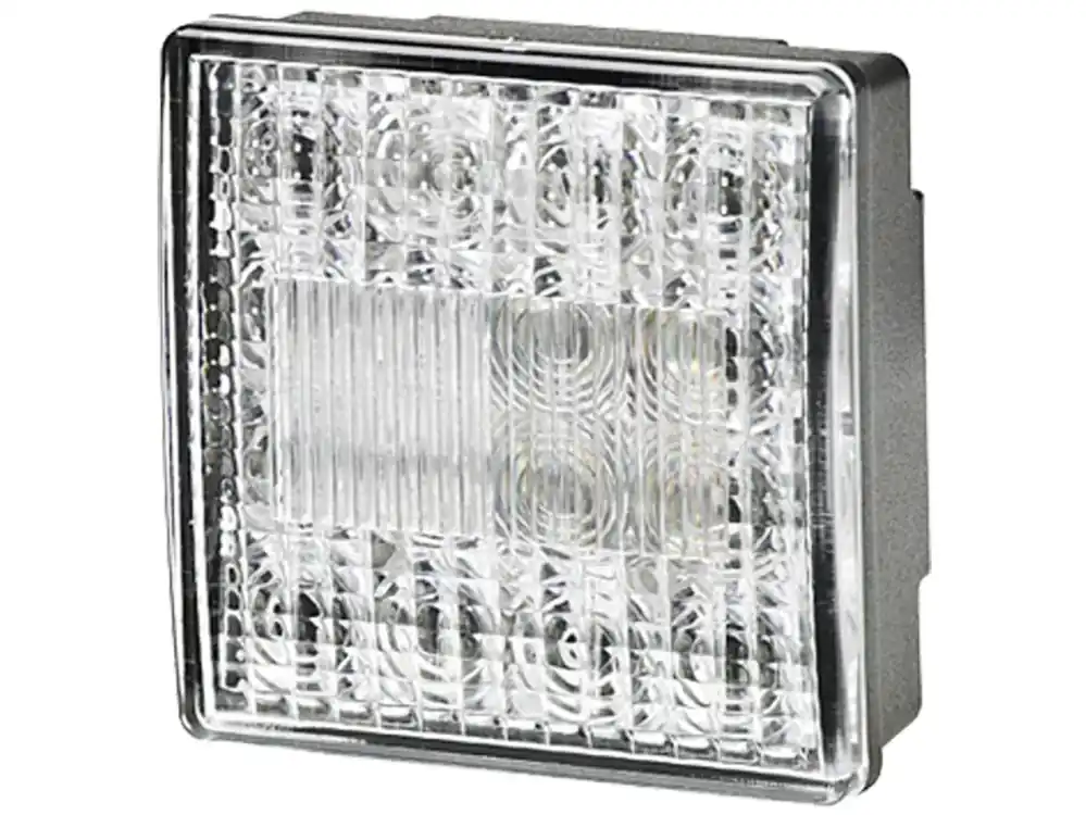 Expressversand Hella® LED-Nebelschluss-/Rückfahrleuchte quadratisch, links/rechts, weiß, 80 x 80 x 33,7 mm, 12 - 24 V DC, E4 17063