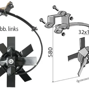 Preisknaller Industriehof® Spatenkrümler links/rechts, Höhe 580 mm, für Kongskilde, Rahmen 60 x 60