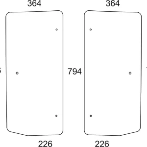 Neue Kollektion Eckscheibe grün, hinten links/rechts, für Traktor Massey Ferguson 4700, 5700, 5M