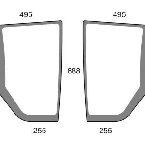 Angebot Frontscheibe grün, unten links/rechts, Siebdruck, geklebt, für Traktor Massey Ferguson 4700, 5700, 5M