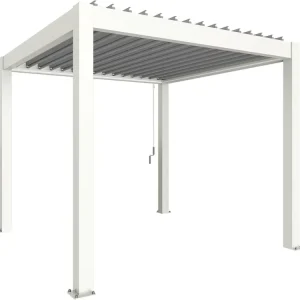 Garantierte Lieferung biohort® Pergola weiß, Lamellendach silber-metallic