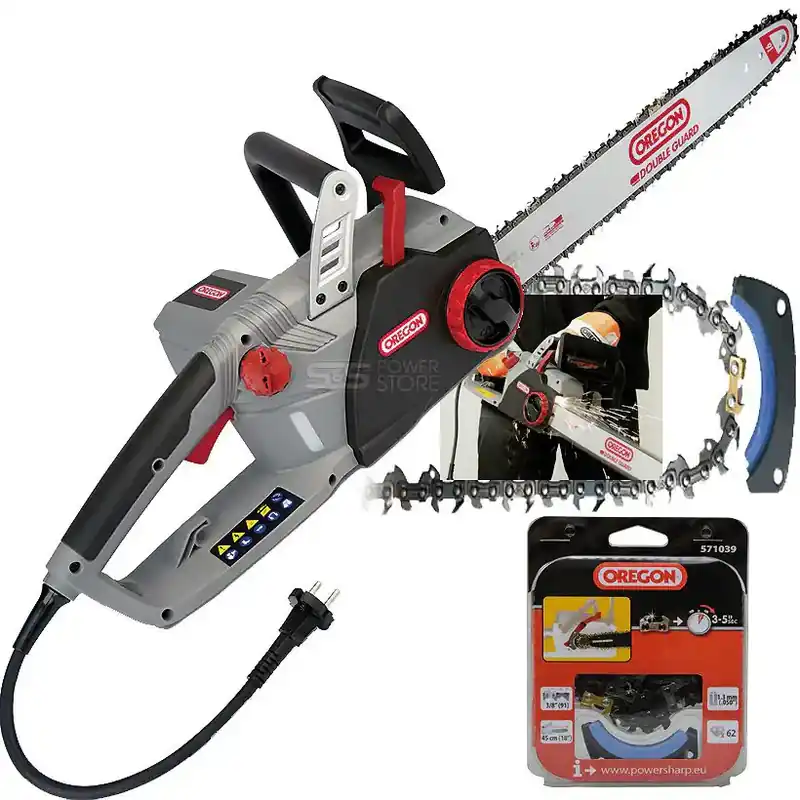 Oregon Elektro Kettensäge CS1500 Angebot Set inkl. 2 Powersharp Sägeketten Neu Im Sortiment