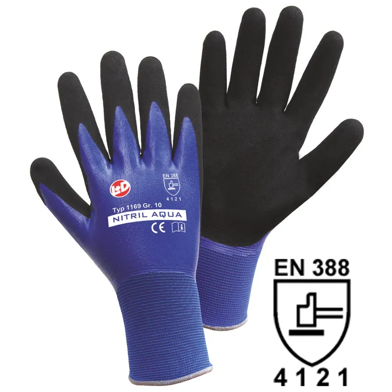 Markenprodukt Feinstrickhandschuh Nitril Aqua 9