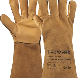 Tecwerk Schweißerhandschuhe Mühlheim II Super Größe 10 gelb Rindnarben-/Spaltleder EN 388, EN 12477 Kategorie II Saisonangebot