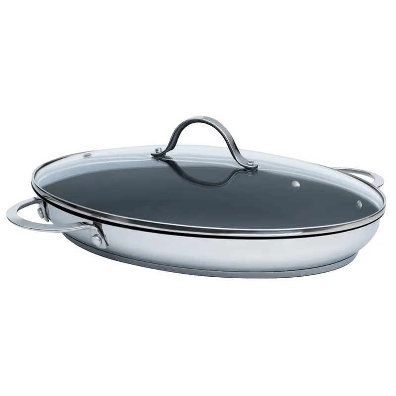 Knallerangebot Kelomat Fischpfanne mit Glasdeckel 38x26cm