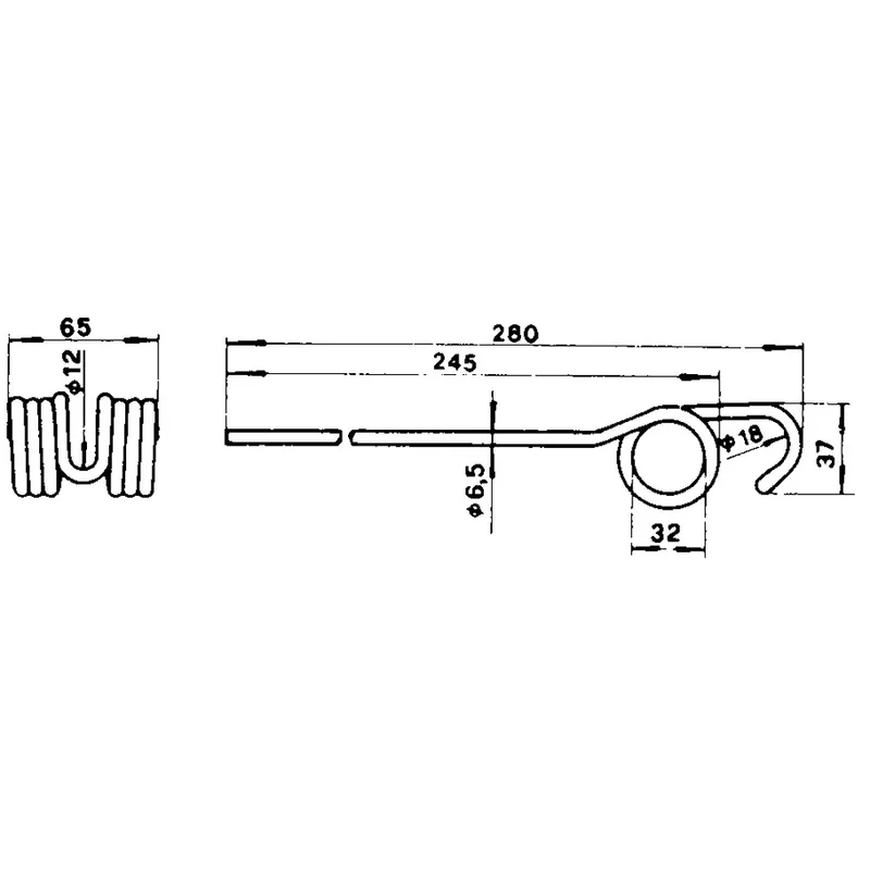 Bandrechenzinke anstelle Reform MKW10.1.122, L=280mm Preisreduziert