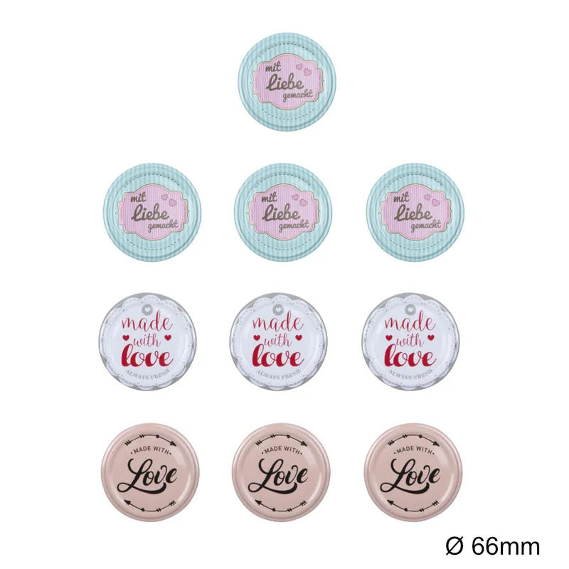 Neu Im Sortiment Deckel 10er Beutel Mit Liebe gemacht 66